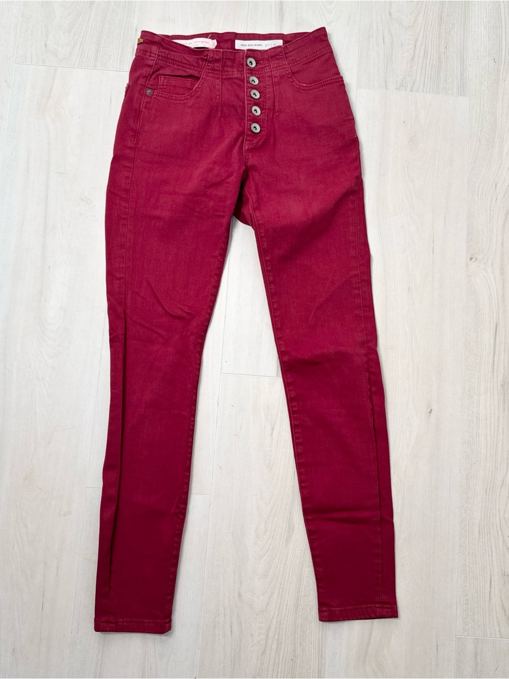 Pilcro & the Letterpress High-Rise Button-Fly Women's Jeans - Red
